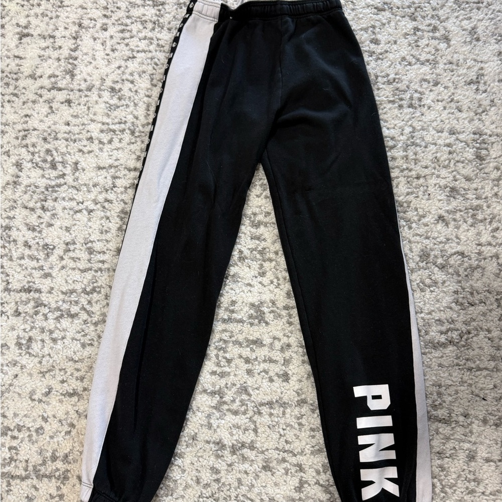 Sweatpants Pink by Victoria Secret with Logo- Black and White- Size XS - Picture 2 of 4